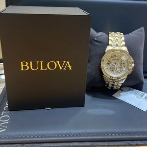 Man Bulova automatic gold stainless Steel case , with Crystal